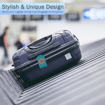 Luggage Tags for Suitcase,Flower Mandala Luggage Tags of Set 2 Leather Identifiers Privacy Cover with Stainless Steel Loop for Women Men Travel Bag Suitcase