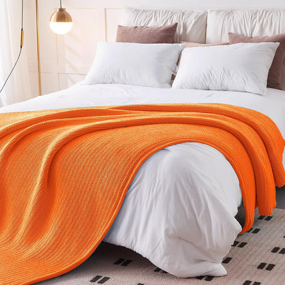 L'AGRATY Knitted Weighted Blanket - 50"x60" 10lbs Cooling Chunky Knit Heavy Blanket for Adults Braided Crochet Throw Thick Cable Yarn Knit Decorative No Beads Evenly Weighted Machine Washable