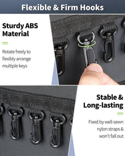 Uniclife Zippered Key Case Organizer Waterproof and Fireproof Key Binder with 24 Hooks and Tags Portable Key Storage Book for Offices Real Estate Agencies Hotels and Rental Management