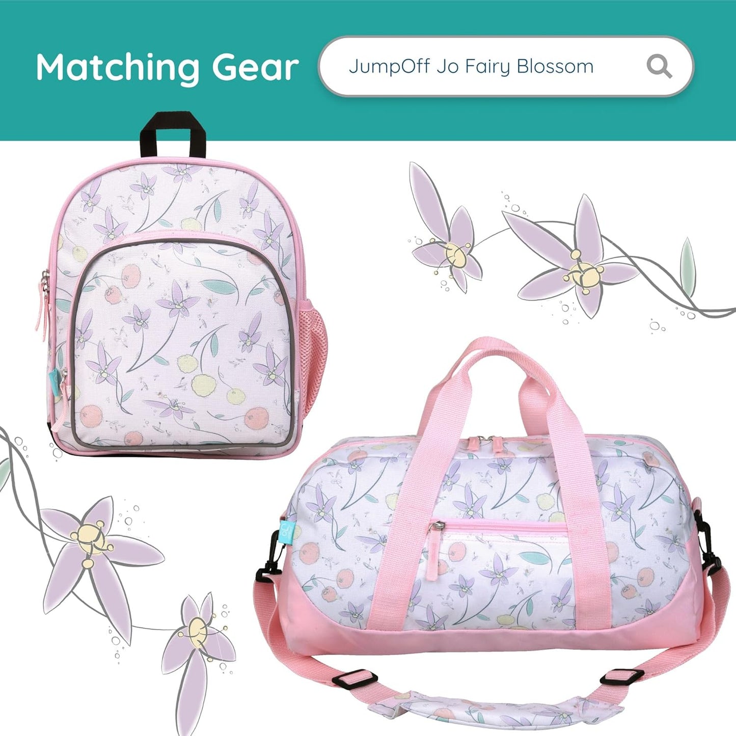 Wildkin JumpOff Jo Insulated Lunch Box – Durable, Reusable for Kids – Fairy Blossom