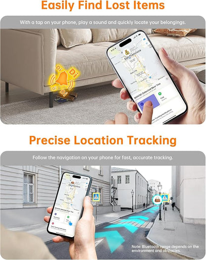 NOVOO Air Locator Tag (iOS Only) Wallet Tracker Card with Apple Find My, Smart Card Bluetooth Tracker, 6 Years Battery, IP68 Waterproof, Keys Finder and Item Locator for Keys, Bags, Passport (BL)