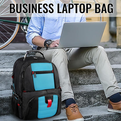 YOREPEK 18.4 Laptop Backpack, Large Backpacks with USB Charger Port, TSA Friendly Flight Approved Weekend Carry on Backpack with Luggage Strap for Men and Women, Blue