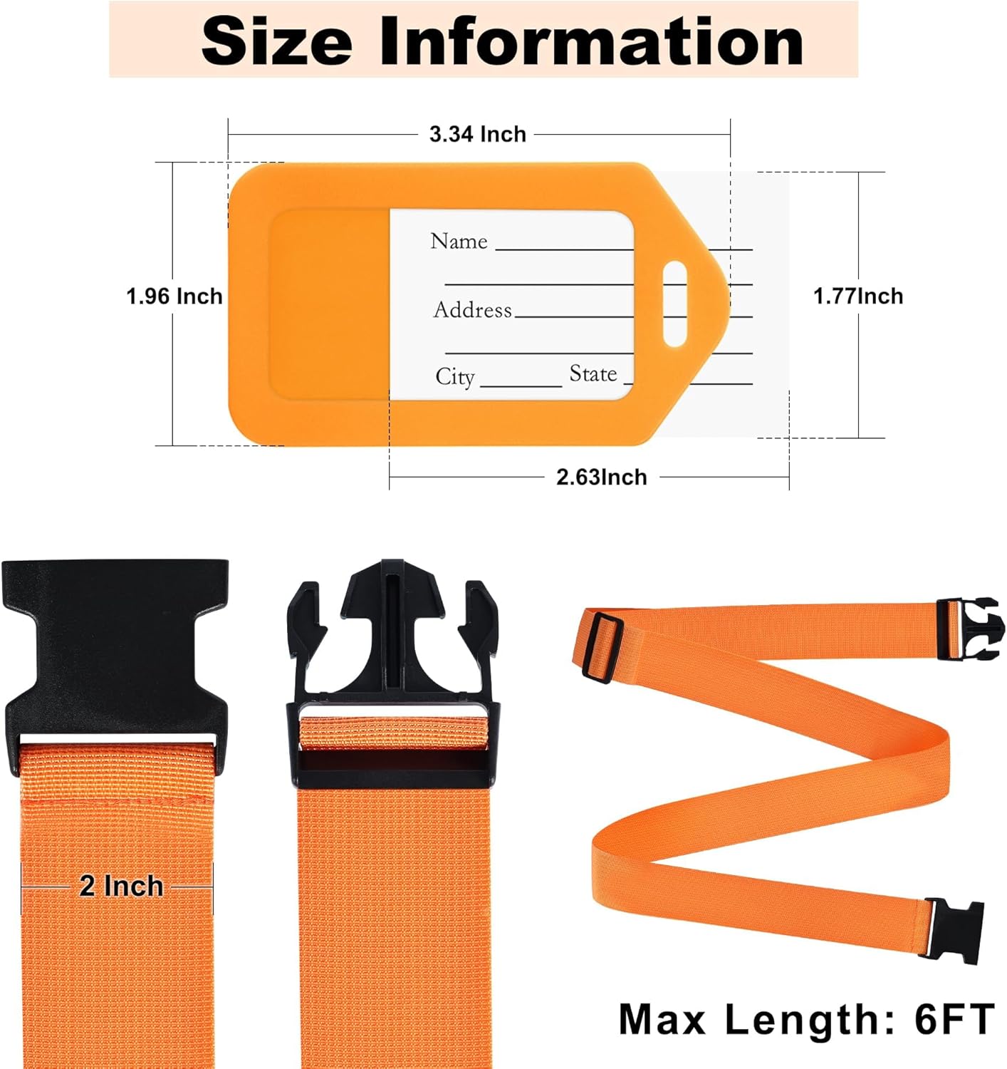 8 Pack Luggage Straps and Tags Set (4 Straps, 4 Tags), Luggage Straps for Suitcases TSA Approved Suitcase Belt Luggage Tags, Mixed