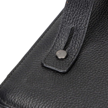 Medicine Handmade Leather Cable Organizer Bag – Full-Grain Leather Travel Tech Case for Cords, Chargers & Accessories – Zippered Storage for Men & Women (Black)