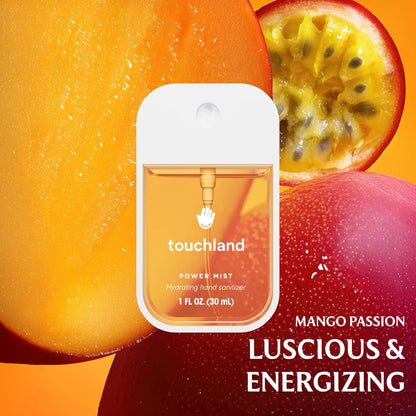 Touchland Power Mist Hydrating Hand Sanitizer Spray, TROPICAL Trio Set (Mango Passion, Beach Coco, Watermelon), 1 FL. OZ. Travel Size (Set of 3)