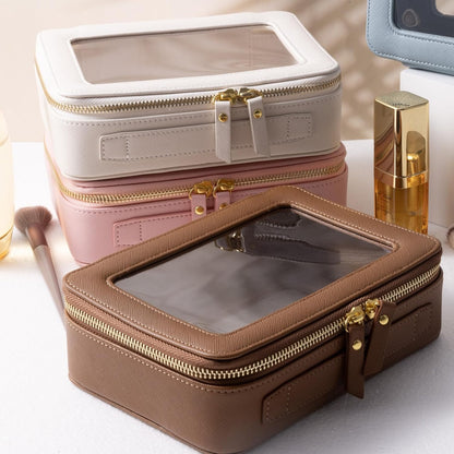 SANHECUN Toiletry bag waterproof cosmetic organizer with handle lagre opening for travelling