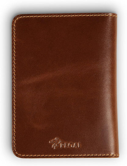 PEGAI Standard Full Grain Crazy Horse Leather Passport Holder | Custom Travel Passport Cover & Organizer | Handcrafted Leather Passport Wallet for Men and Women | Pike (Taba)