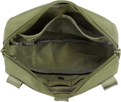 Tactical Molle Admin Pouch Utility Laser Cut EDC Tool Pouch Bag Horizontal Modular Pouches Include US Flag Patch and Keychain