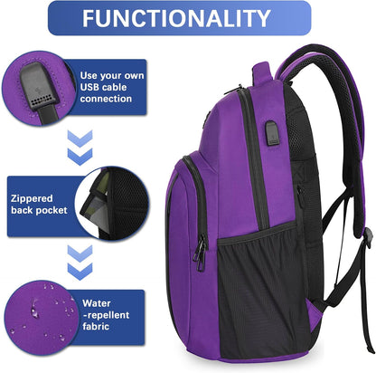 LARIPOP Extra Large Backpack,17.3 Inch Business Laptop backpack for Men Women with USB Charging Port,Water-Resistant Laptopack Weekender Daypack for Work College Computer