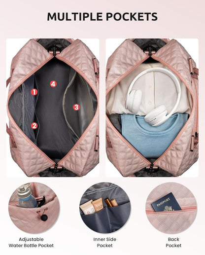 Preppy Stuff for Teenage Girl Gifts-Initial Duffle Bag with Shoe Compartment, Weekender Bag, Monogram Overnight Bag, Letter Travel Bag with Makeup Bag，Birthday Gift for Women Girl (Letter Q)