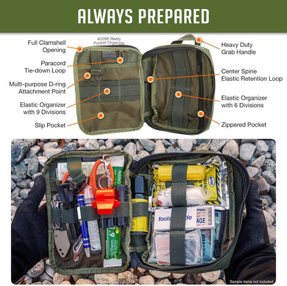 MAXPEDITION Beefy Pocket Organizer, Compact, MOLLE-Compatible, 1000D Nylon Tactical Pouch, Everyday Carry Tool and Gear Storage for Outdoor, Tactical, Survival, 0266