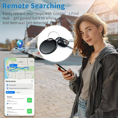Air Tracker Tags-4 Pack for Android, Bluetooth Tracker Works with Google’s Find Hub | Android Only | Replaceable Battery | Water- Resistance | Item Finder for Luggage, Wallet, Dog, Key,Suitcases