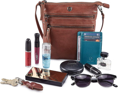 Crossbody Sling Bag for Women Small Real Leather Purse Vintage Travel Crossover Shoulder Bag Handmade