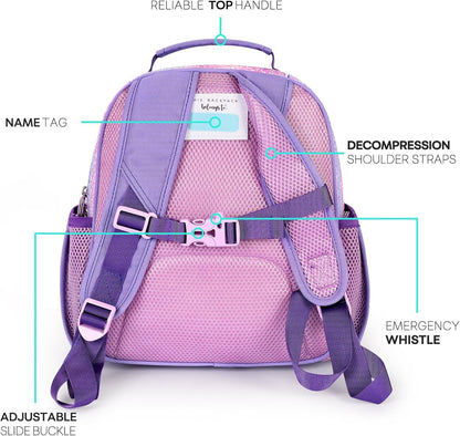 mibasies Girls Backpack 5-8: Glitter Kids Backpacks for Girls - Girl Bookbag for Elementary School - Purple