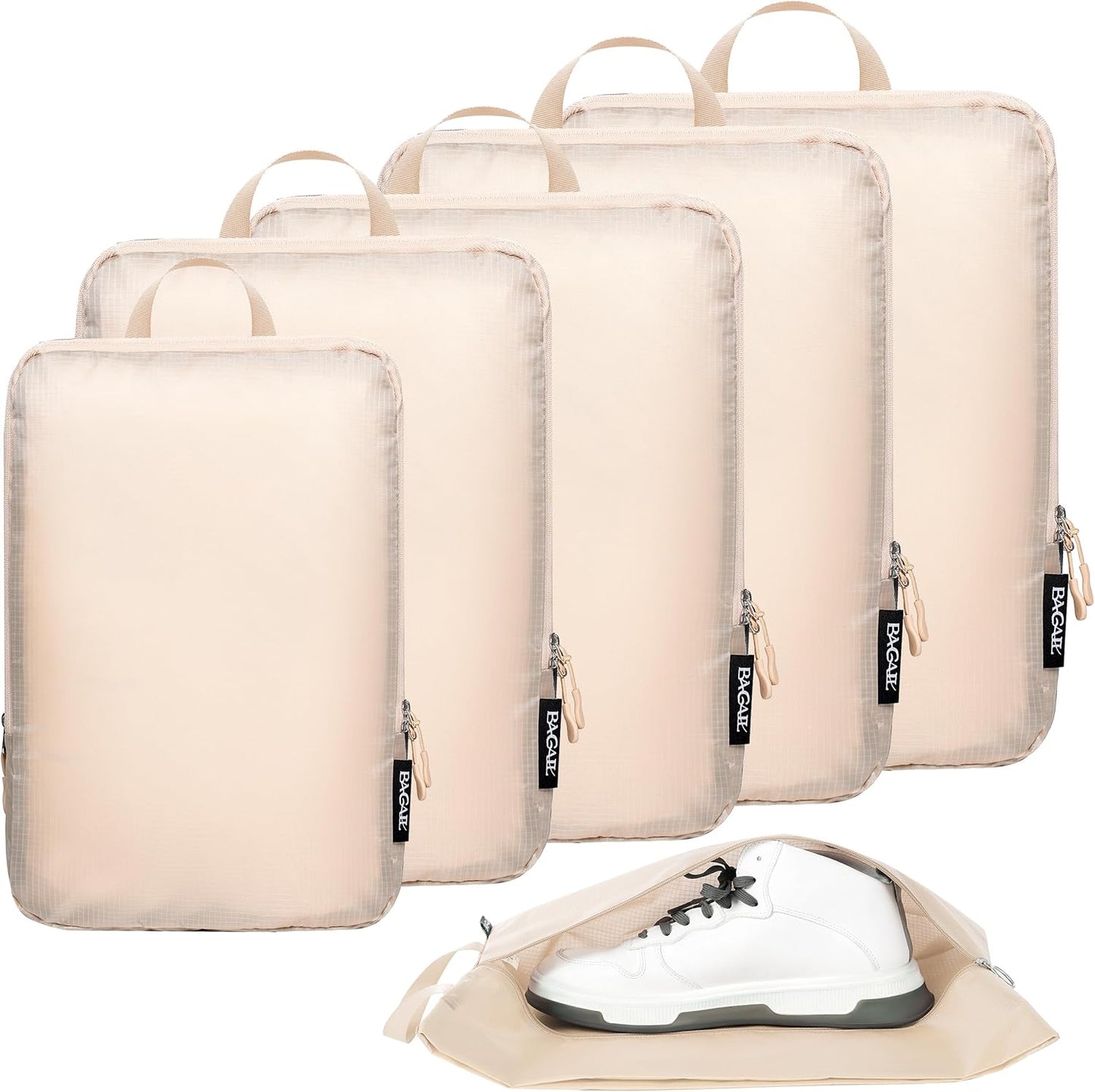BAGAIL 6 Set Ultralight Compression Packing Cubes Packing Organizer for Travel Accessories Luggage Suitcase Backpack