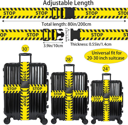 Stops Luggage Straps for Suitcases, Adjustable Luggage Travel Belt to Keep Luggage Security While Travel, Strong Polyester Fabric, Easy-to-Recognize Funny Pattern Travel Essentials, 2 Pack