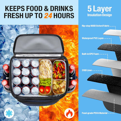 Cooler Backpack - 40 Cans Insulated Leak Proof Backpack Cooler Portable Picnic Camping Beach Hiking BBQ Picnic Bag for Men and Women -Blue