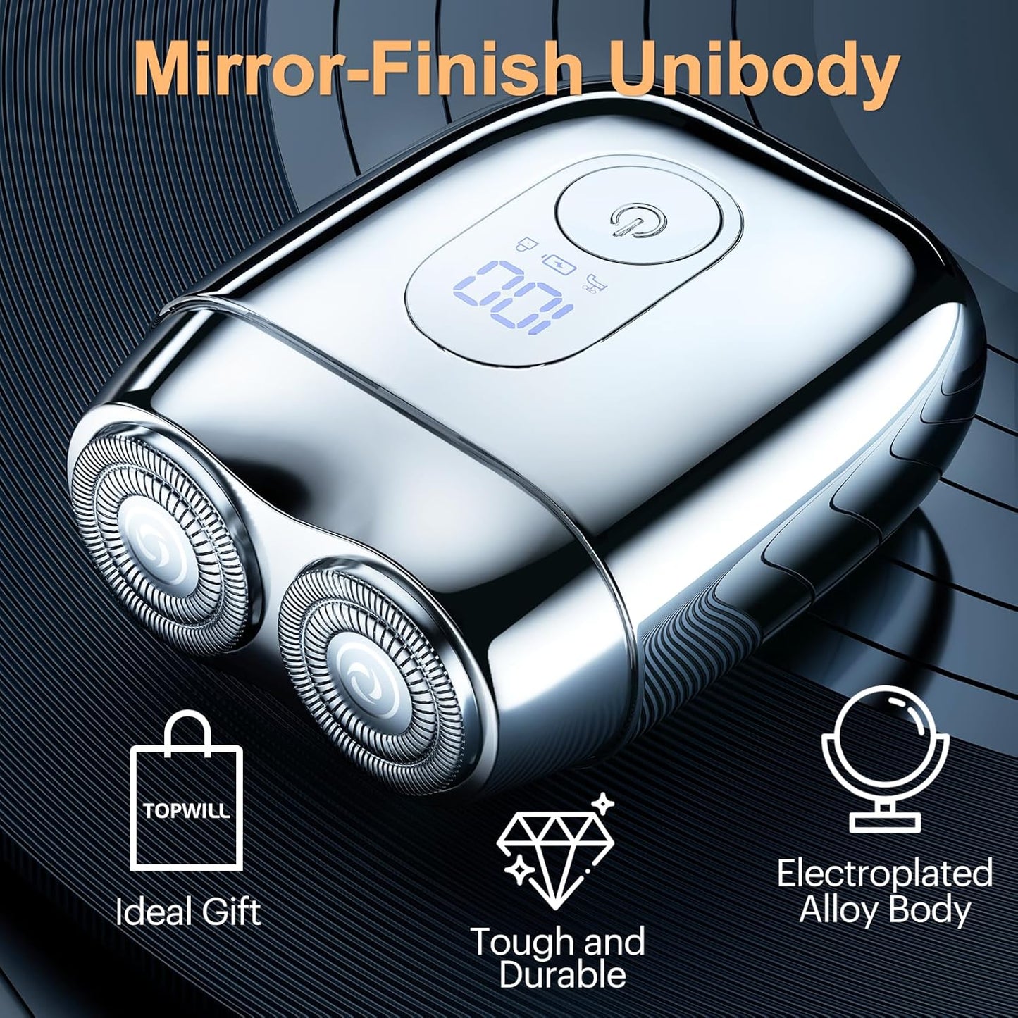 All-Metal Mini Electric Shaver for Travel Men– Smooth & Close Shave, Portable USB-C Rechargeable Razor with Mirror Cap, Waterproof Wet/Dry, Ideal Gift for Dad Husband Boyfriend – RX40 Silver