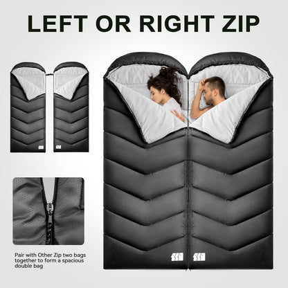 Sleeping Bags for Adults Cold Weather,Portable, Waterproof,Lightweight Camping Sleeping Bag for Tall Girls Boys with Compression Sack for Warm Camping, Hiking, Outdoor & Indoor