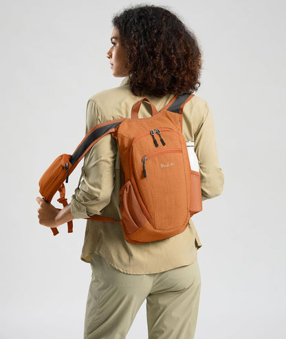 10L Small Hiking Backpack Travel Daypack Lightweight Packable Back Pack for Women Men(Orange)