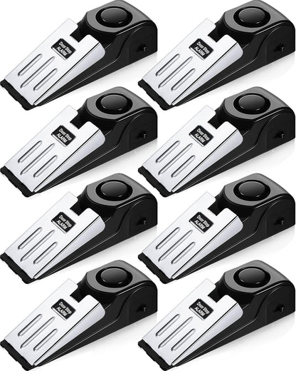 8 Pieces Door Stop Alarm Door Stopper with 120DB Security Alarm Door Stopper Wedge Door Stops Alarm for Travel Apartment Home House Door Stoppers Safety Tools