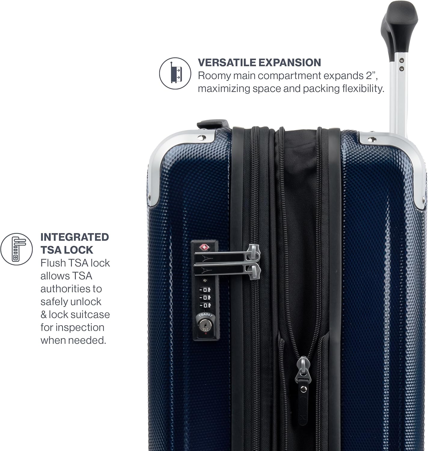 Travelpro Pathways 3 Hardside Expandable Luggage, 8 Spinner Wheels, Lightweight Hard Shell Suitcase, Checked Large 28 Inch, Royal Blue