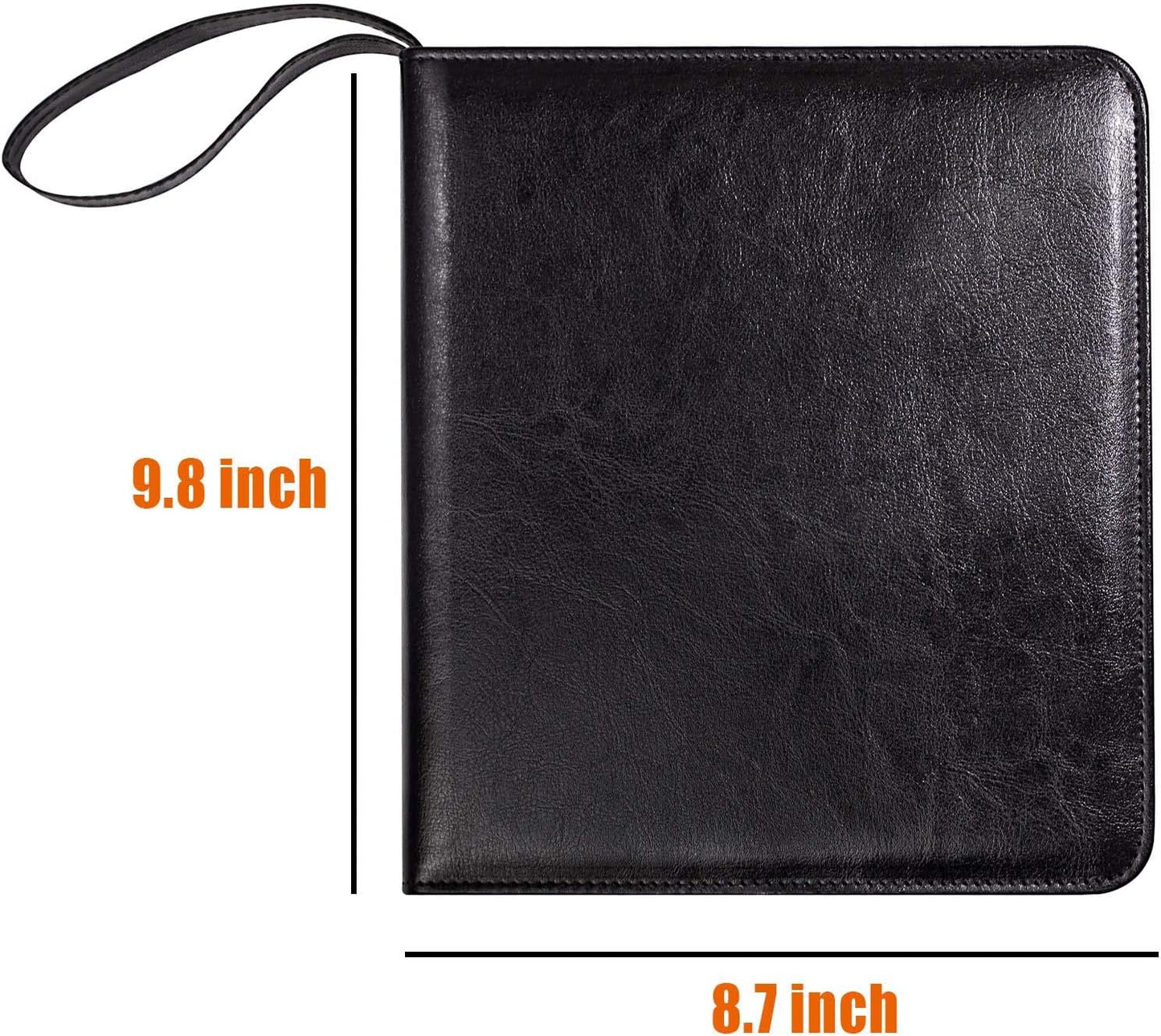 Portable Zippered Key Case, Leather Key Organizer with Handle, 32 Key Capacity, for Real Estate Sales, Hotel Executives, Car Service (Black)
