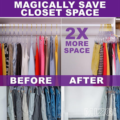 Premium Clear Invisible Acrylic Hangers,Crystal Plastic Hangers,Clear Hanger 50 Pack Ultra Slim & Space Saving Suit Hanger for Coats, Pants & Dress Clothes
