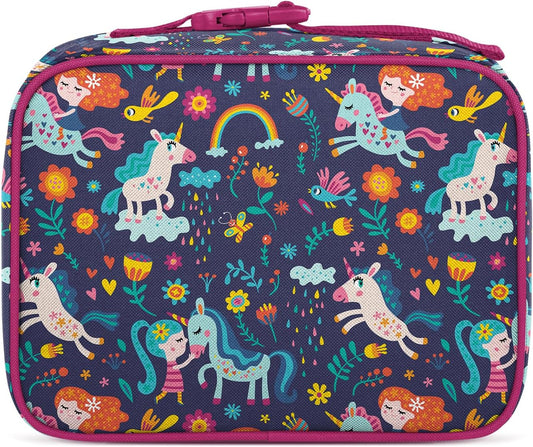 Simple Modern Kids Lunch Box for School | Reusable Insulated Lunch Bag for Toddler, Girl, and Boy | Meal Containers with Exterior & Interior Pockets | Hadley Collection | Unicorn Rainbows