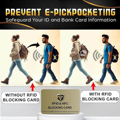 SaiTech IT RFID Blocking Cards - 2 Pack, Protects Entire Wallet/Purse, NFC/Contactless Bank Card Protector - Golden