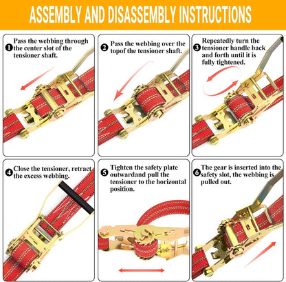 2Pack Ratchet Straps Heavy Duty, 2” 32Ft Tie Down Straps Ratchet, Tie Down Ratcheting with Double J Hook, 4000 LB Break Strength Cargo Strap Ratcheting for Moving, Trailers, Motorcycles and Car Roof