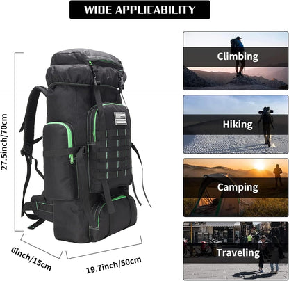 Hiking Backpack for Men 70L/100L Camping Backpack Military Rucksack Molle 3 Days Assault Pack for Climbing