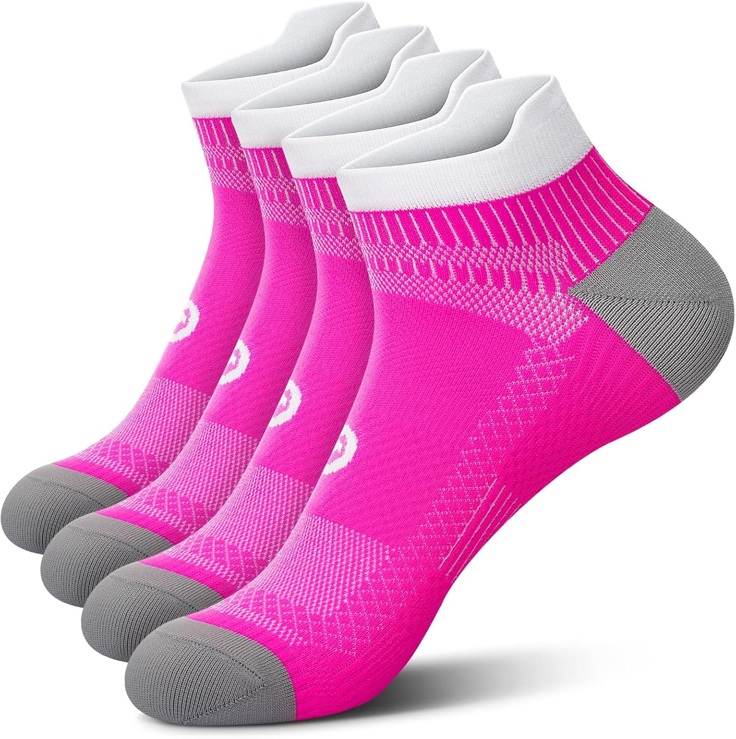PAPLUS Ankle Compression Sock for Men and Women 2/4/6 Pairs, Low Cut Compression Running Sock with Ankle Support