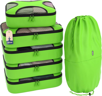 Shacke 6 Set Packing Cubes for Travel - Compression Packing Bags/Travel Organizer - Luggage Organizer Bags for Traveling - Travel Essentials for Women - Cruise Must Haves Packing List