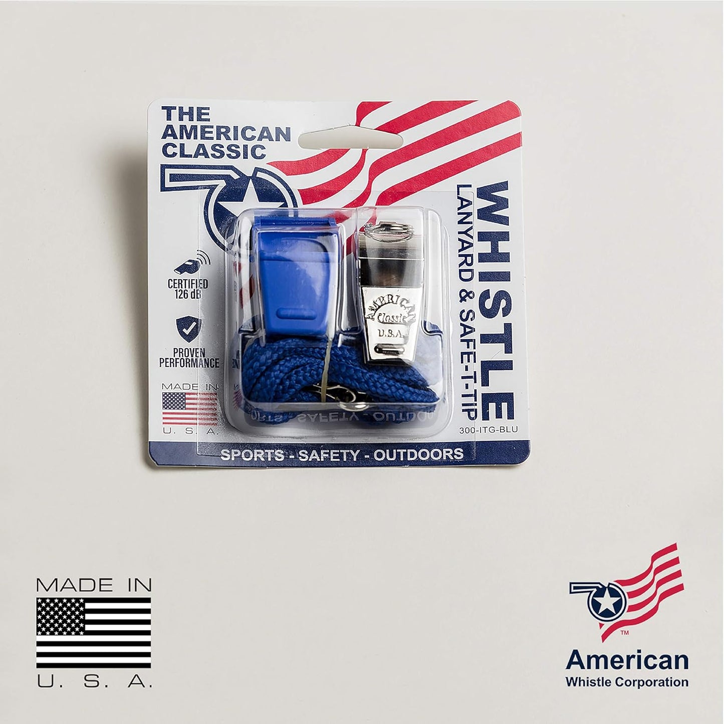 American Whistle Corporation American Classic Whistle - 126 db Solid Brass Whistle with Paracord Lanyards and Safe-T-Tip - Made in America