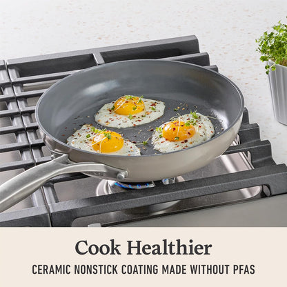 Calphalon® Premier Ceramic Nonstick 5-Piece Cookware Set, Mushroom Grey
