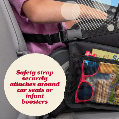 Lusso Gear Kids Travel Tray (Value 2-Pack) - Road Trip Essentials Organizer & Car Seat Tray with Tablet Stand - Toddler Lap Desk Organizer - Dry Erase Activity Surface