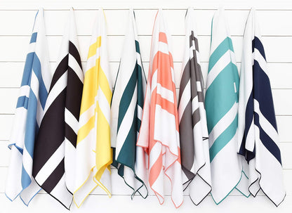 Coral Microfiber Beach Towel by Laguna Beach Textile Co - Sand Free, Light Weight Striped Pool Towel - Perfect for Yoga, Gym, Beach, Pool - Extra Large, 35" x 75"