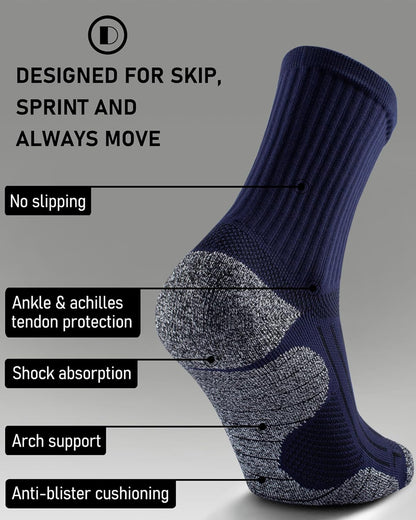 Elite Cushioned Compression Mid-crew Socks 4-Pack for Youth Women Men