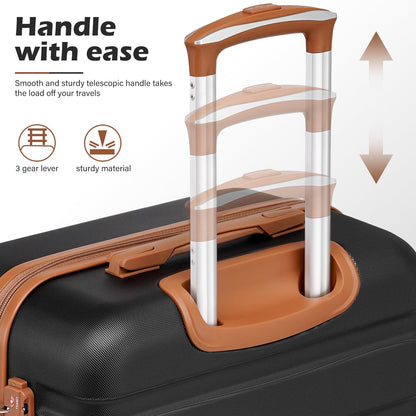 Coolife Luggage 4 Piece Set Suitcase Spinner Hardshell Lightweight TSA Lock (family set-blue1)
