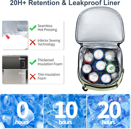 SPARTER Backpack Cooler Insulated Leak Proof 33/49 Cans, 2 Insulated Compartments Thermal Bag, Portable Lightweight Beach Travel Camping Lunch Backpack for Men and Women