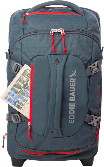 Eddie Bauer Expedition Rolling Duffel Bag with Wheels | Travel | Carry-On | Luggage | Rugged | Durable - Storm, 22"