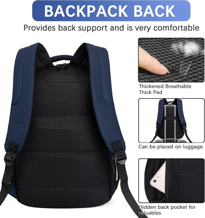 LARIPOP Travel Laptop Backpack,15.6 Inch Business Laptop backpack for Men Women with USB Charging Port,Water-Resistant Laptopack Weekender Daypack for Work College Computer