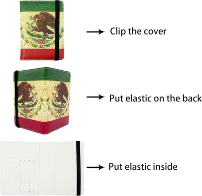 Mexico Flag Passport Holder for Women and Men PU Leather Passport Cover for Travel