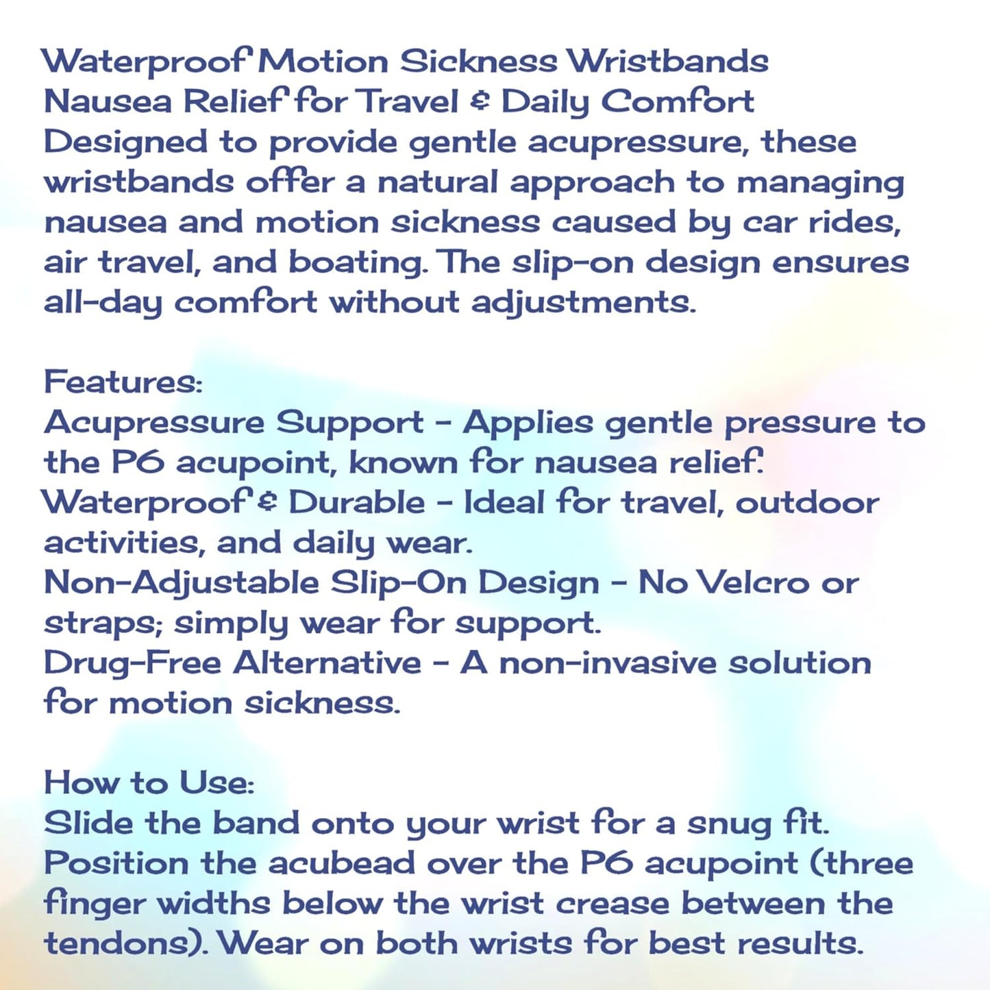 Motion Sickness Relief Acupressure Wristbands for Kids and Adults – Waterproof, Slip-On, Nausea Relief, Motion Sickness, Travel (2 Pack) (Rose, X-Small 5)