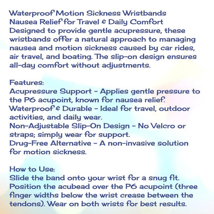 Motion Sickness Relief Acupressure Wristbands for Kids and Adults – Waterproof, Slip-On, Nausea Relief, Motion Sickness, Travel (2 Pack) (Pink, X-Small 5)