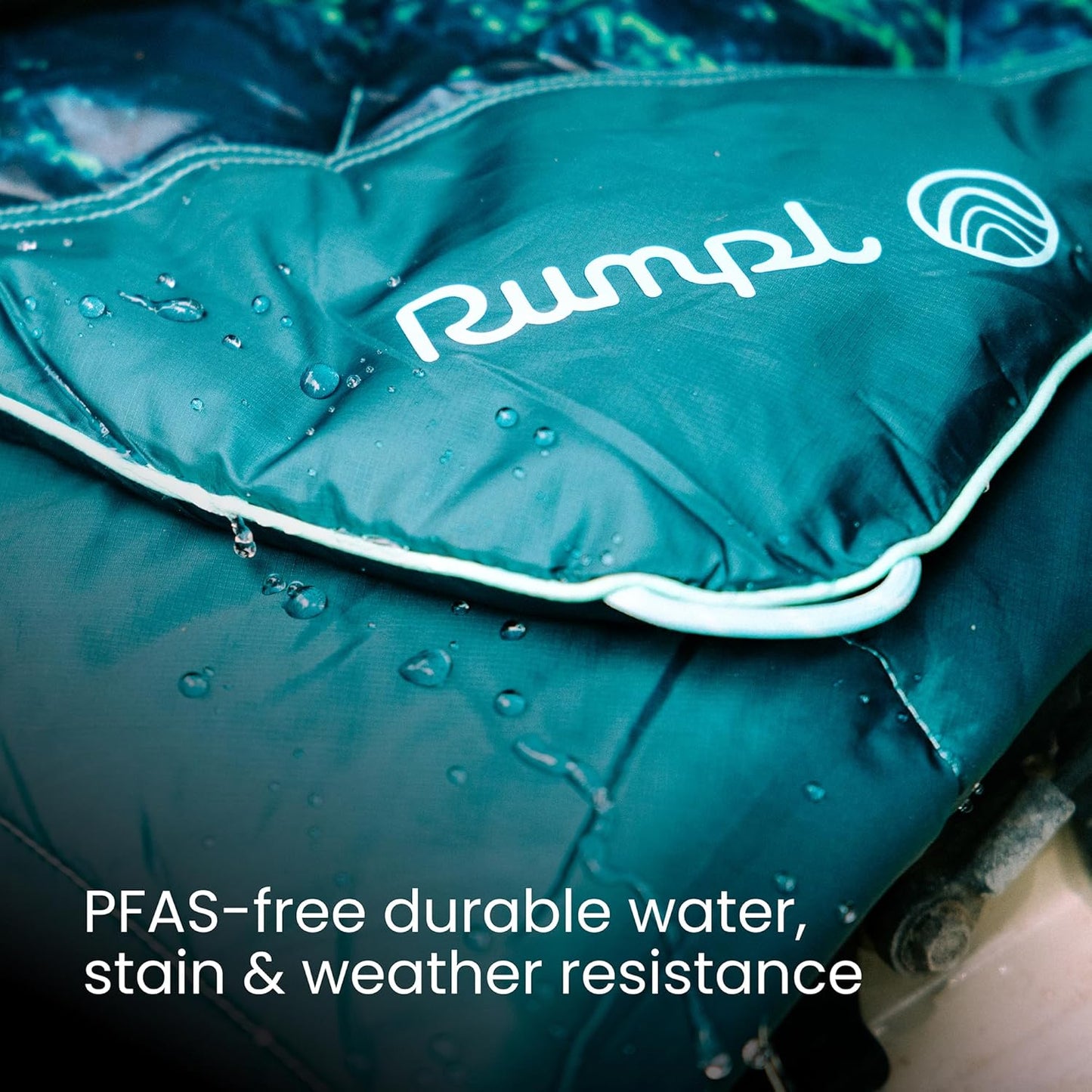 Rumpl Original Puffy Blanket - Warm, Water-Resistant Camping Blanket with 100% Recycled Synthetic Insulation, 52"x75", Original Puffy V2, Blue Ridge Fade