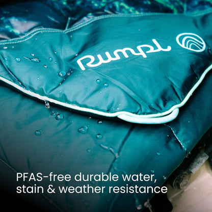 Rumpl Original Puffy Blanket - Warm, Water-Resistant Camping Blanket with 100% Recycled Synthetic Insulation, 52"x75", Original Puffy V2, Ocean Fade