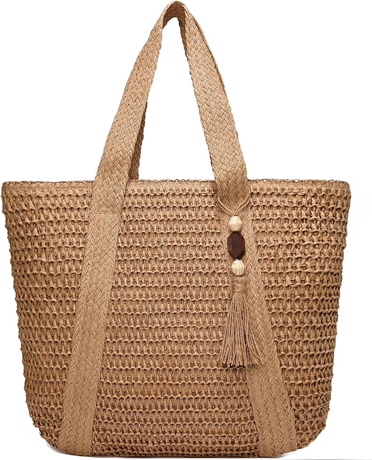 Straw Beach Bags for Women Woven Beach Tote Bag Casual Boho Large Shoulder Handbags Purse for Vacation Holiday