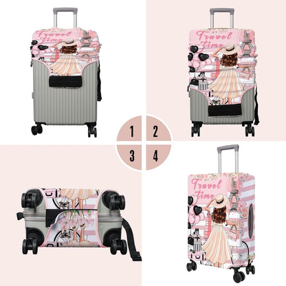 Travel Luggage Cover Suitcase Protector Fits 18-32 Inch Wheel Covers PatternedTravel Related Items Flower Luggage Protector Elastic M